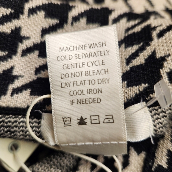 Max Studio Vintage Knit Black Houndstooth Unconstructed Blazer In Cream Black S. - Picture 9 of 16